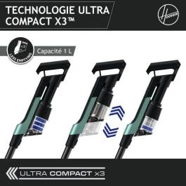 Hoover Aspirador Escoba Inalámbrico HF201P, Ultraligero, Potente 50AW, Turbocepillo Mascotas, Tecnología Compacta x3