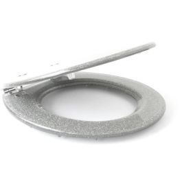 Gelco Asiento de Inodoro Gris Brillante con Cierre Suave Magnético