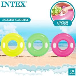 Intex Flotador Rueda Neón Hinchable PVC 76 cm con Asas para Niños +8 Años - Modelos Surtidos