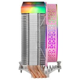 Mars Gaming Disipador CPU MCPU-VR Rosa Doble Espejo Infinito ARGB 180W TDP 4 Heatpipes Universal