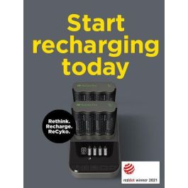 GP ReCyko Pro-Charger Dock P461 con 2 Cargadores Pro + 8 Pilas Recargables AA Pro Photoflash