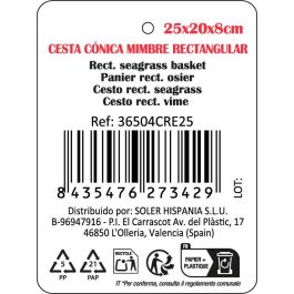 Cesta de mimbre Privilege 25x20x8 cm (12 Unidades) Cesta de mimbre Privilege 25x20x8 cm (12 Unidades)