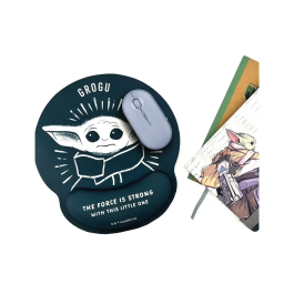 Wondee Alfombrilla Ratón Gel Ergonómica Mandalorian Grogu Star Wars Antideslizante Cómoda Lavable 250x20x230 mm