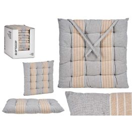 Cojín Silla Rayas Gris Giftdecor 40x5.5x40 cm - Algodón y Poliéster (12 Unidades) Precio: 46.49999992. SKU: S3607498