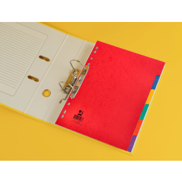 Q-connect Juego de 6 separadores cartulina brillo DIN A4+ multitaladro
