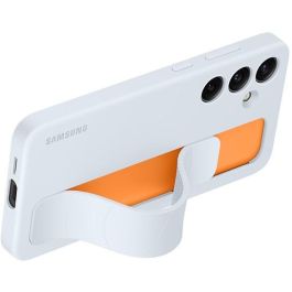 Samsung Funda Standing Grip Case para Galaxy S24+ con Soporte, Silicona, Azul Claro, Protección Resistente a Rayones