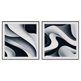 DKD Home Decor Cuadro Moderno Abstracto Blanco Negro Aluminio MDF 80 x 80 x 3.5 cm (2 Unidades) Precio: 105.50000043. SKU: B19YB5TL5Z