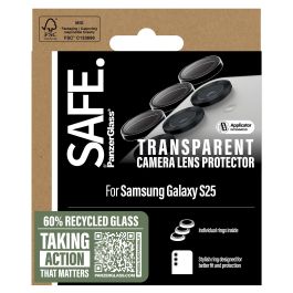 PanzerGlass Protector de Lente de Cámara SAFE para Samsung Galaxy S25 | Compatible con Galaxy S25 | Vidrio Templado con Aplicación en Seco | Transparente, 1 pieza