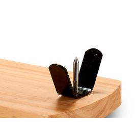 Kinvara Jamonero Soporte Ancho Natural Madera Pino y Metal para Cortar Jamón Curado 39.5x16.5x40-45 cm Madera Negro (6 Unidades)