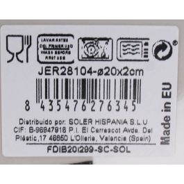 La Mediterranea Plato de Postre Jerica Iberica Brillo 20 cm (12 Unidades)