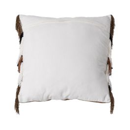 Cojín Blanco-Marrón Algodón/Terciopelo 50 X 50 cm