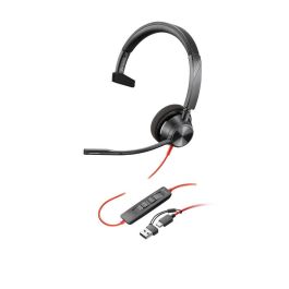 Poly Blackwire 3310 TAA Headset Certificado Microsoft Teams con Adaptador USB-C/A, Audio Profesional y Diseño Cómodo