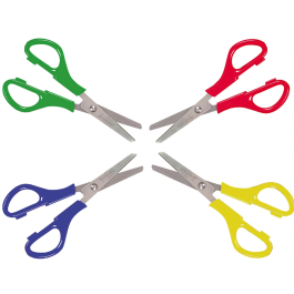 Liderpapel Tijera Unidad con Puntas Redondeadas y Hoja de Acero Inoxidable, Mango de Plástico Agradable al Tacto, Corta Papel, Cartón, Fotos y Tela