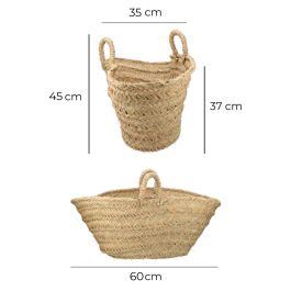 Cesta para leña EDM Esparto 60 x 35 x 45 cm 60 x 45 x 35 cm Oval