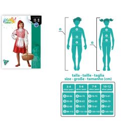 Disfraz Caperucita Roja Niña Infantil 5-6 Años - Fantasía, Mujer, Camisa/Capa con capucha/Delantal/Falda