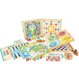 Jeujura Classic Games Box - Caja de Madera con 150 Juegos y Peones de Madera, Incluye Damas, Ganso, Rayuela y Más, a Partir de 3 Años Precio: 49.9900005. SKU: B1JGSKXWMJ