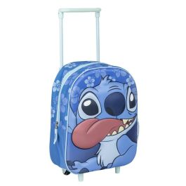 Cerdá Mochila Infantil Trolley 3D Stitch 25x31x10 cm, ideal para niños de 2 a 8 años, Color Azul