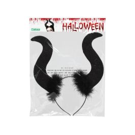 Diadema de Cuernos Negros Brillantes para Halloween y Disfraces de Fantasía