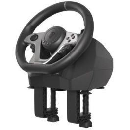 GENESIS Seaborg 400 Volante y Pedales USB Alámbrico con Vibración 900° para PC, Switch, PS3, PS4, Xbox 360, Xbox One, One S, One X Negro/Plata
