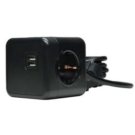 MicroConnect Power Cube Extended Duo USB Regleta, Negro, Cable de 3m