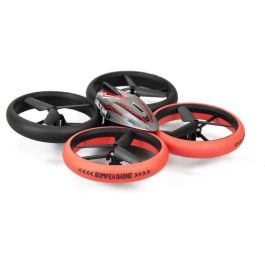 Flybotic FLY4891813848264 Drone con Control Remoto, Cama para Drones con Parachoques, 17 cm, Rojo y Negro, 8 años+