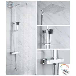 OCEANIC Columna de ducha - Mezclador termostático - Cabezal alto cuadrado 30x30 cm - Cromo OCEANIC Columna de ducha - Mezclador termostático - Cabezal alto cuadrado 30x30 cm - Cromo