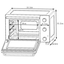 CONTINENTAL EDISON CEMF35R - Mini horno eléctrico 35L rojo - 1500W - Asador, Circulación natural