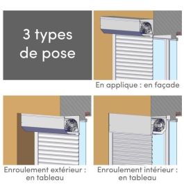 Persiana enrollable - PVC - Correa manual - L 100 x H 120 cm