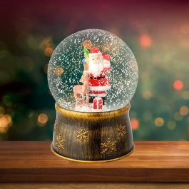 Lumineo Girador de Agua Santa Claus con 6 LEDs Luz Cálida Fija, Movimiento, Interior, ø13x17.5cm