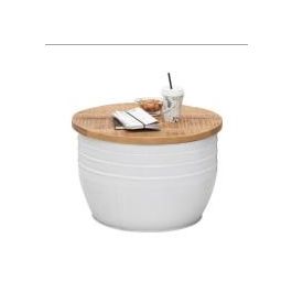 DKD Home Decor Mesa Comedor Moderno Natural Blanco Madera de Acacia y Metal 100 x 76 x 200 cm