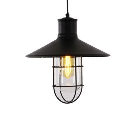 Edm Lámpara colgante vintage metalica E27 60W Ø27x28cm negro