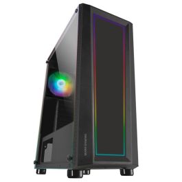 Mars Gaming MC-ART Caja Ordenador Semitorre Negro ARGB, Panel Lateral y Frontal Personalizable, FRGB 12 Modos, ATX
