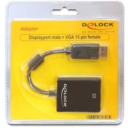 DeLock 61848 Adaptador DisplayPort 1.2 a VGA (Macho-Hembra) 0.125m Negro