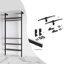 Emuca Kit de soportes para 4 estantes de madera y 1 barra de colgar de longitud 1m Zero, Aluminio y Zamak y Plástico, Pintado color negro texturizado Emuca Kit de soportes para 4 estantes de madera y 1 barra de colgar de longitud 1m Zero, Aluminio y Zamak y Plástico, Pintado color negro texturizado Precio: 124.50000002. SKU: B188KG9QW4