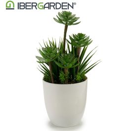 Ibergarden Maceta Garden Redonda, Verde o Blanco, 14x30x14 cm (8 Unidades)