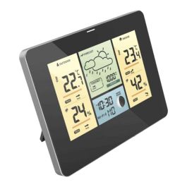 Hama Estación Meteorológica Negro, Pantalla a Color, Compatible con Alexa y Siri, Higrómetro, Termómetro, Previsión Meteorológica