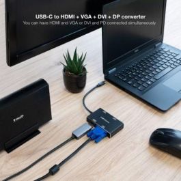 Hub USB-C NANOCABLE 10.16.4307 Negro Hub USB-C NANOCABLE 10.16.4307 Negro
