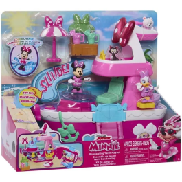 Disney Minnie Mouse Yate Interactivo con 14 Accesorios, Cambiador y Piscina - Juguete Infantil