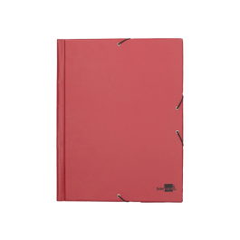 Liderpapel Carpeta Gomas Tres Solapas Plástico Folio Color Rojo 240 x 335 mm