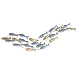 DKD Home Decor Decoración Pared Mediterráneo Azul Dorado Metal Peces 4 x 30 x 96.5 cm (2 Unidades) Precio: 57.49999981. SKU: B18Q3VMLX3