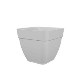 Pot de flores y plantas cuadradas Capri Campana - Plastic - 37x37 cm - White - Artevasi