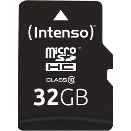 Intenso 3413480 - Tarjeta de Memoria Micro SD con Adaptador, 32 GB, Clase 10, Velocidad Lectura 20 MB/s, Velocidad Escritura 12 MB/s