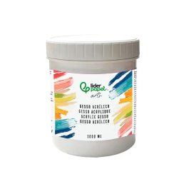 Liderpapel Gesso Aditivo para Acrílico, Preparador de Superficie, Bote de 1 Litro