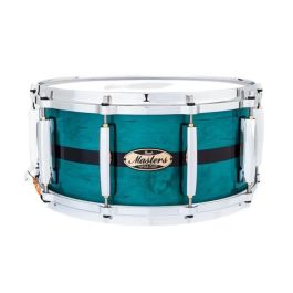 Caja 14 X 6.5" Master Maple Pure Mp4 - Custom Aqua Turquoise Stripe Pearl