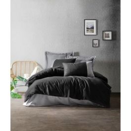 Juego de cama - 1 funda nórdica 220x240 cm + 2 fundas de almohada 60x60 cm - 100% algodón - Negro Precio: 56.10528. SKU: B1ADX6KPNH