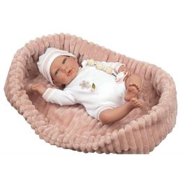 Muñecas Arias Muñeca Reborn Lola 40 cm Cuerpo Blando con Capazo Muñeco con Peso Español