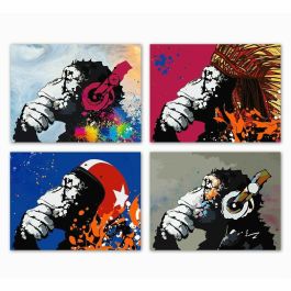 Cuadro Urban DKD Home Decor Multicolor 1.8 x 50 x 70 cm (4 Unidades) Precio: 29.49999965. SKU: B156NBAFFA