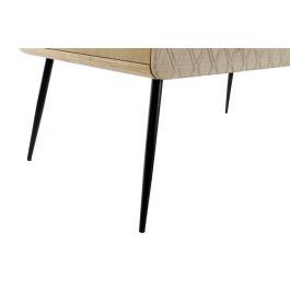 DKD Home Decor Mesa Centro Boho Scandi Natural Negro 100 x 52 x 47 cm
