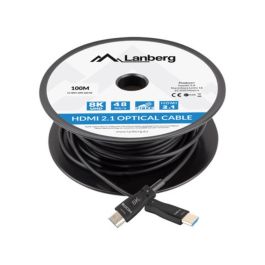 LANBERG CA-HDMI-30FB-1000-BK Cable HDMI 100 m HDMI Tipo A Macho Negro Versión 2.1 48 Gbit/s