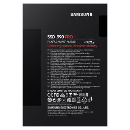 SAMSUNG 990 PRO 4 TB SSD M.2 PCIe 4.0 NVMe V-NAND TLC - Velocidad Lectura 7450 MB/s, Escritura 6900 MB/s - Para Gaming, PC y PS5 - Con Software Magician y Control Térmico